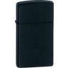 Зажигалка ZIPPO Slim® с покрытием Black Matte, латунь/сталь, чёрная, матовая, 29x10x60 мм