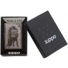 Зажигалка ZIPPO Wolf Design с покрытием Black Ice®, латунь/сталь, чёрная, глянцевая, 38x13x57 мм