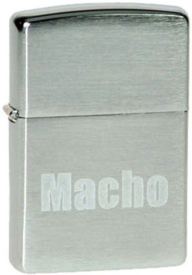 Зажигалка ZIPPO Macho, с покрытием Brushed Chrome, латунь/сталь, серебристая, матовая, 38x13x57 мм, без топлива