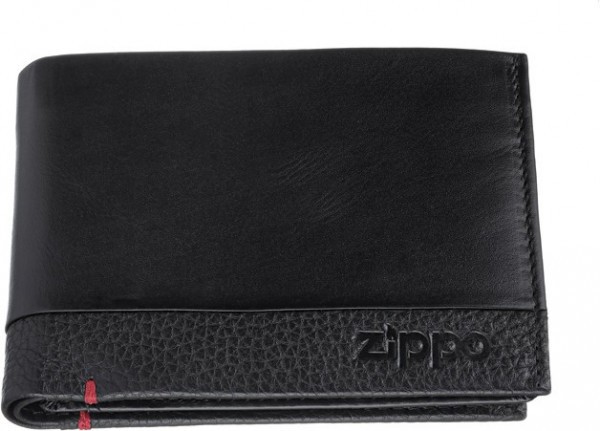 Портмоне ZIPPO с защитой от сканирования RFID, чёрное, натуральная кожа 2006020