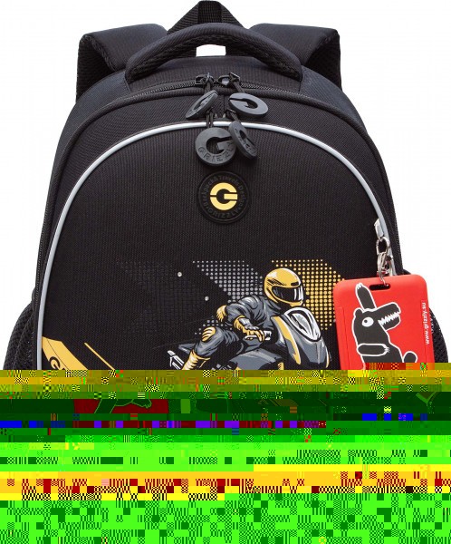 Рюкзак школьный GRIZZLY RAz-587-15/1 черный - манговый
