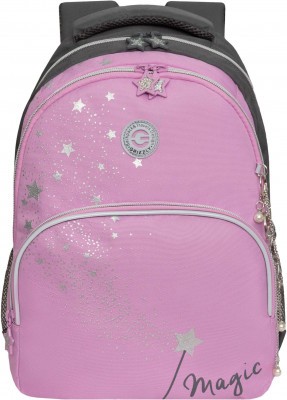 Рюкзак школьный GRIZZLY RG-560-2/3 серый - розовый
