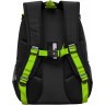 Рюкзак школьный GRIZZLY с мешком RB-458-1/3 черный - салатовый
