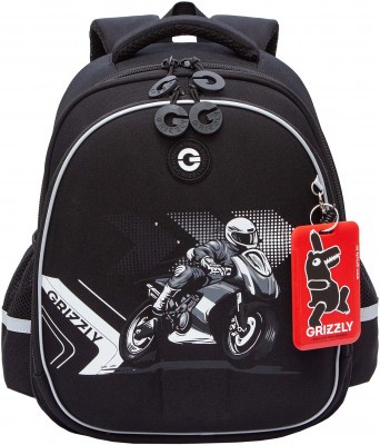 Рюкзак школьный GRIZZLY RAz-587-15/2 черный - фосфорный