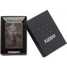 Зажигалка ZIPPO Classic с покрытием Black Ice®, латунь/сталь, чёрная, глянцевая, 38x13x57 мм № 49059