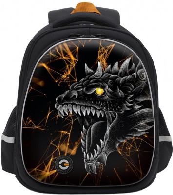 Рюкзак школьный GRIZZLY RAz-587-18/2 черный - оранжевый