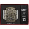 Зажигалка ZIPPO Armor™ с покрытием Antique Brass, латунь/сталь, медная, матовая, 38x13x57 мм