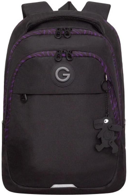 Рюкзак Grizzly с обвесом RD-640-3/2 черный - фиолетовый