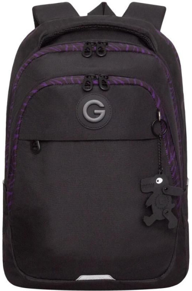 Рюкзак Grizzly с обвесом RD-640-3/2 черный - фиолетовый