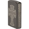 Зажигалка ZIPPO Celtic Cross Design с покрытием Black Ice®, латунь/сталь, черная, 38x13x57 мм