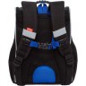 Рюкзак школьный GRIZZLY с мешком RAm-485-3/2 черный - синий