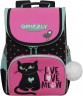 Рюкзак школьный Grizzly с мешком RAm-384-1/2 черный - розовый