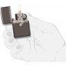 Зажигалка ZIPPO Classic с покрытием Black Ice ®, латунь/сталь, чёрная, глянцевая, 38x13x57 мм