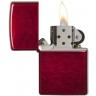 Зажигалка ZIPPO Classic с покрытием Candy Apple Red™, латунь/сталь, красная, глянцевая, 38x13x57 мм