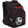Рюкзак школьный Grizzly RB-350-1/1 черный - красный