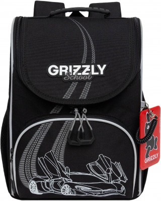 Рюкзак школьный GRIZZLY с мешком RAm-485-8/3 черный