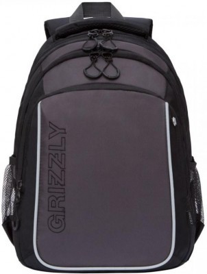 Рюкзак школьный Grizzly RB-152-1/4 черный - серый