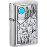 Зажигалка ZIPPO Wolf Design с покрытием Brushed Chrome, латунь/сталь, серебристая, 36x12x56 мм