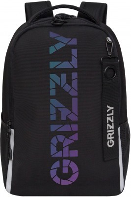 Рюкзак школьный GRIZZLY RB-451-10/1 черный - серый