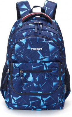 Рюкзак школьный TORBER CLASS X, темно-синий с орнаментом