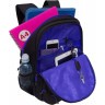 Рюкзак школьный GRIZZLY RB-453-3/2 черный - синий
