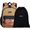 Рюкзак школьный TORBER CLASS X Mini, хаки с орнаментом, полиэстер 900D + Мешок для сменной обуви в подарок!