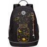 Рюкзак школьный GRIZZLY RG-463-3/2 черный - золото