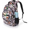 Рюкзак школьный TORBER CLASS X, черно-белый с рисунком