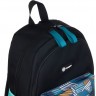 Рюкзак школьный TORBER CLASS X Mini, чёрный/бирюзовый с орнаментом, полиэстер 900D, Мешок для обуви в подарок