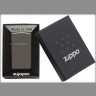 Зажигалка ZIPPO Slim® с покрытием Black Ice ®, латунь/сталь, чёрная, глянцевая, 29x10x60 мм