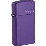 Зажигалка ZIPPO Slim® с покрытием Purple Matte, латунь/сталь, фиолетовая, матовая, 29x10x60 мм № 1637ZL