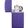 Зажигалка ZIPPO Slim® с покрытием Purple Matte, латунь/сталь, фиолетовая, матовая, 29x10x60 мм № 1637