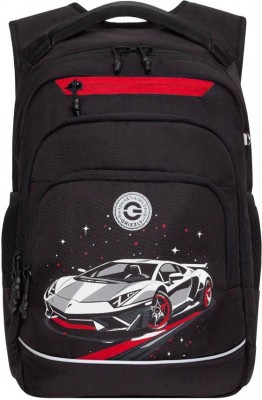 Рюкзак школьный GRIZZLY RB-550-1/2 чёрный - красный