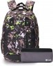 Рюкзак TORBER CLASS X, черно-серый с рисунком "Скейтбордисты", полиэстер, 45x32x16см + Пенал в подар