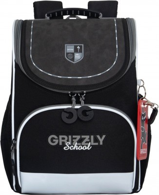 Рюкзак школьный GRIZZLY с мешком RAm-585-9/2 черный