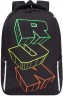 Рюкзак школьный RB-551-1/1 черный - флуорисцентный