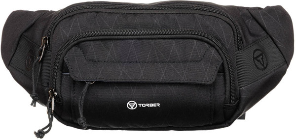 Сумка на пояс TORBER, чёрный, полиэстер, 27 х 9 х 14 см