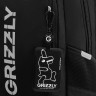 Рюкзак Grizzly школьный с картхолдером на держателе RB-657-1/2 черный - серый