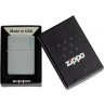 Зажигалка ZIPPO Classic с покрытием Flat Grey, латунь/сталь, серая, глянцевая, 38x13x57 мм № 49452ZL