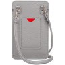 Женская кожаная сумка для телефона Emma Light Grey