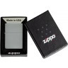 Зажигалка ZIPPO Classic с покрытием Flat Grey, латунь/сталь, серая, глянцевая, 38x13x57 мм № 49452