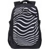 Рюкзак TORBER CLASS X, черно-серый с принтом "Зебра", 46 x 32 x 18 см, T9355-22-ZEB