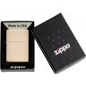 Зажигалка ZIPPO Classic с покрытием Flat Sand, латунь/сталь, бежевая, глянцевая, 38x13x57 мм № 49453