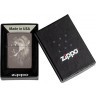 Зажигалка ZIPPO Lion Design с покрытием Black Ice®, латунь/сталь, чёрная, глянцевая, 38x13x57 мм