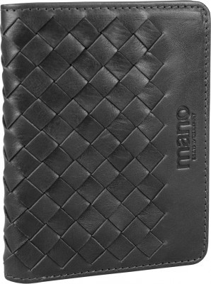 Портмоне для кредитных карт Mano "Don Luca", натуральная кожа в черном цвете, 8,5 х 11 см, M191945101