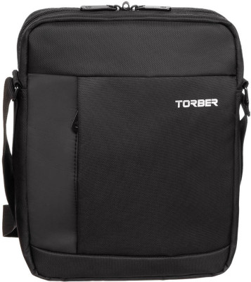 Сумка кросс-боди TORBER, черный, нейлон, 28х22х6 см