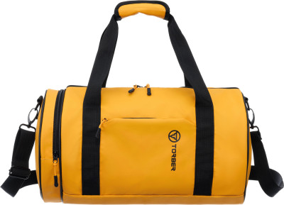Сумка спортивная TORBER РИТМ, желтая, полиэстер 900D с PU покрытием, 45 х 25 х 25 см