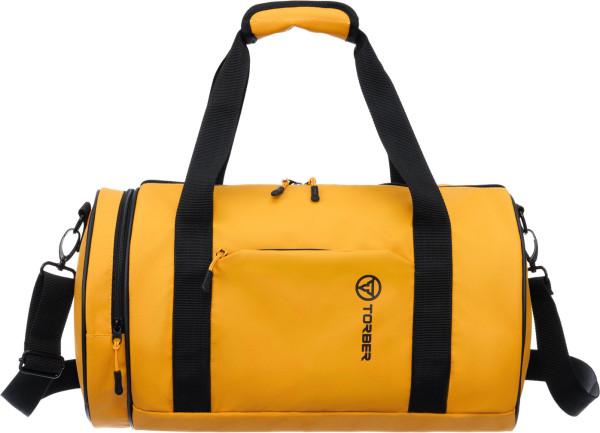 Сумка спортивная TORBER РИТМ, желтая, полиэстер 900D с PU покрытием, 45 х 25 х 25 см
