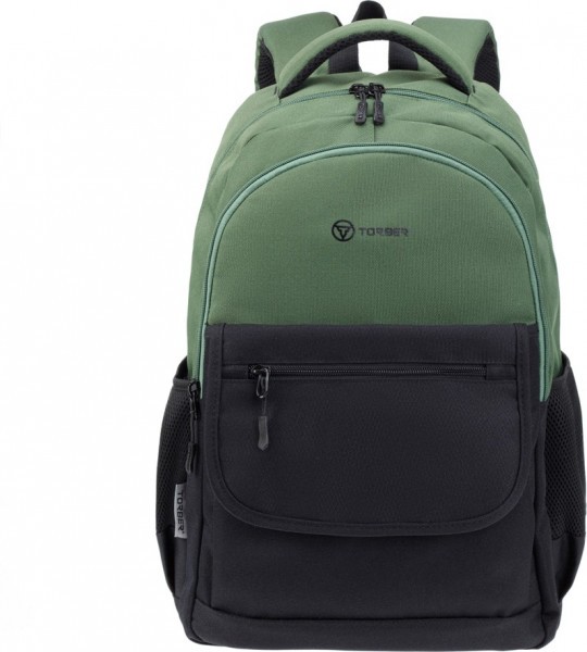 Рюкзак TORBER CLASS X, черно-зеленый, 45 x 30 x 18 см, T2743-22-GRN-BLK