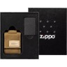 Набор ZIPPO: чёрная зажигалка Black Crackle® и коричневый нейлоновый чехол, в подарочной коробке